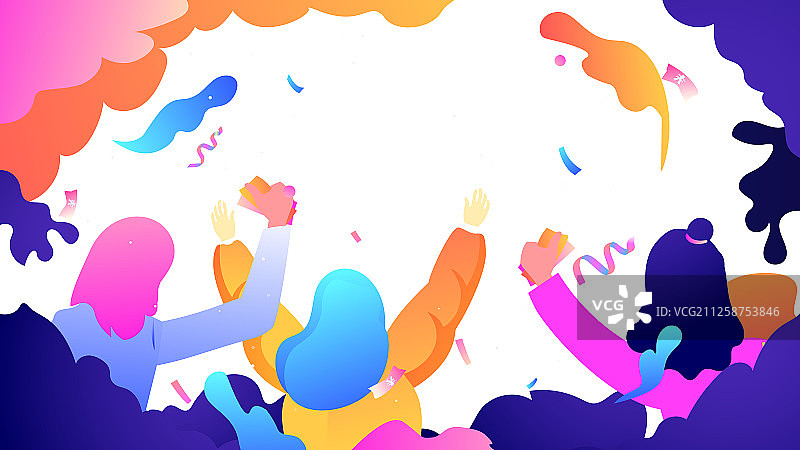 双十二购物节电商促销活动渐变矢量插画图片素材