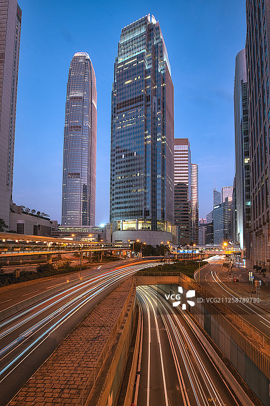 香港中环蓝调时刻图片素材