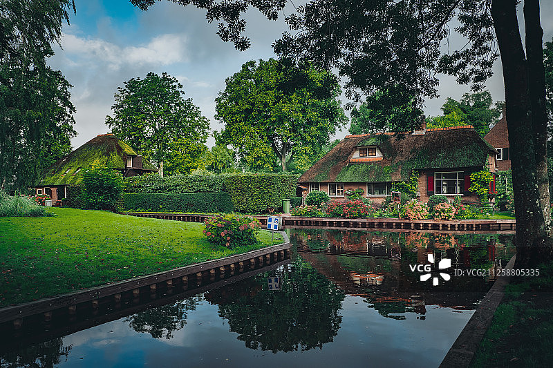 荷兰羊角村自然风光图片素材