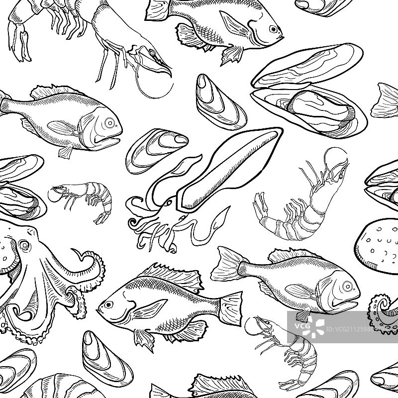 海鲜产品图案图片素材