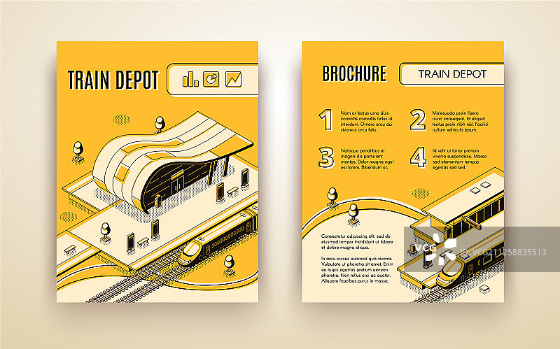 2.5D火车车辆段宣传册模板图片素材