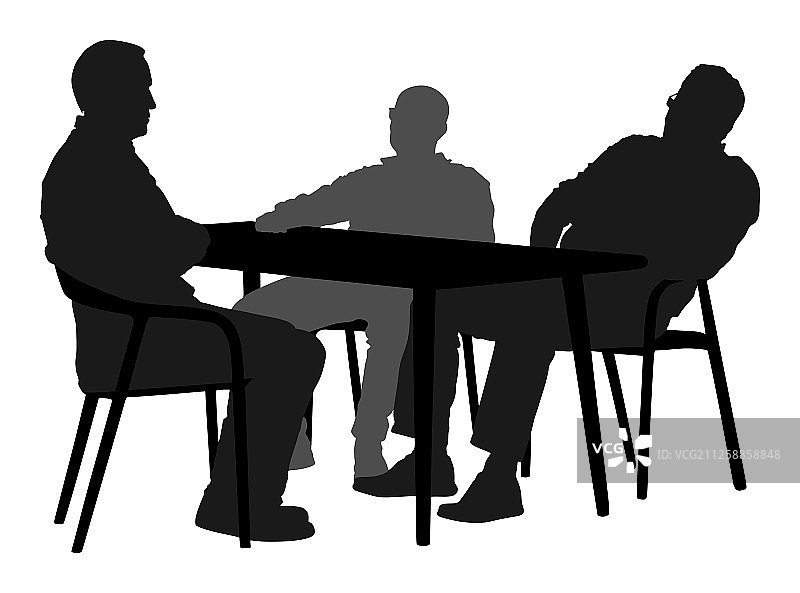 面试中的求职者剪影图片素材