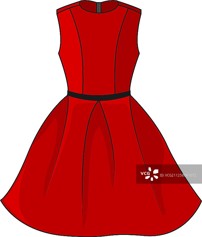 红色连衣裙图标：漂亮的红色短裙图片素材