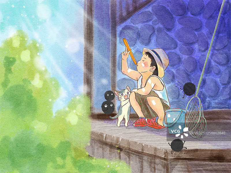 夏日。男孩图片素材