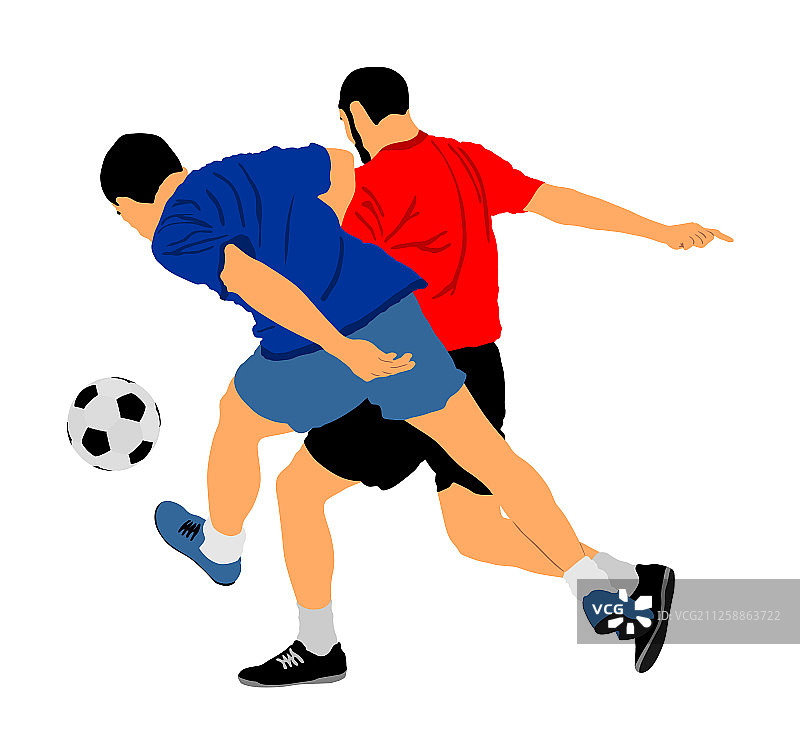 足球运动员决斗，独立的足球运动员图片素材