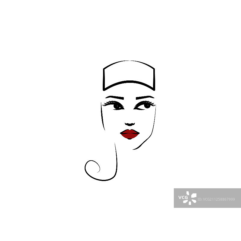 女式圆盒帽图标元素美女图片素材