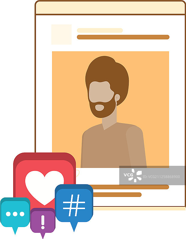 社交网络人物与语音气泡图片素材