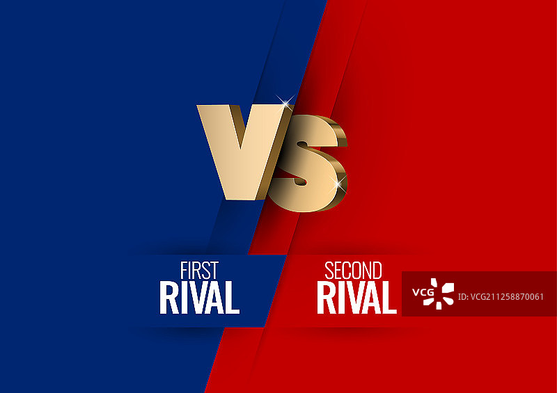 金色3D对决标志图片素材