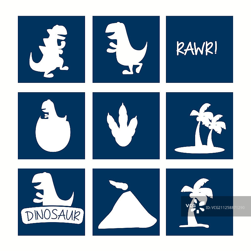 恐龙图标合集图片素材