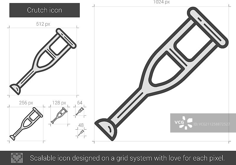 拐杖线条图标图片素材