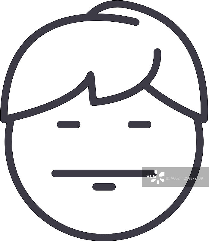 Emo表情符号概念线条可编辑概念图片素材