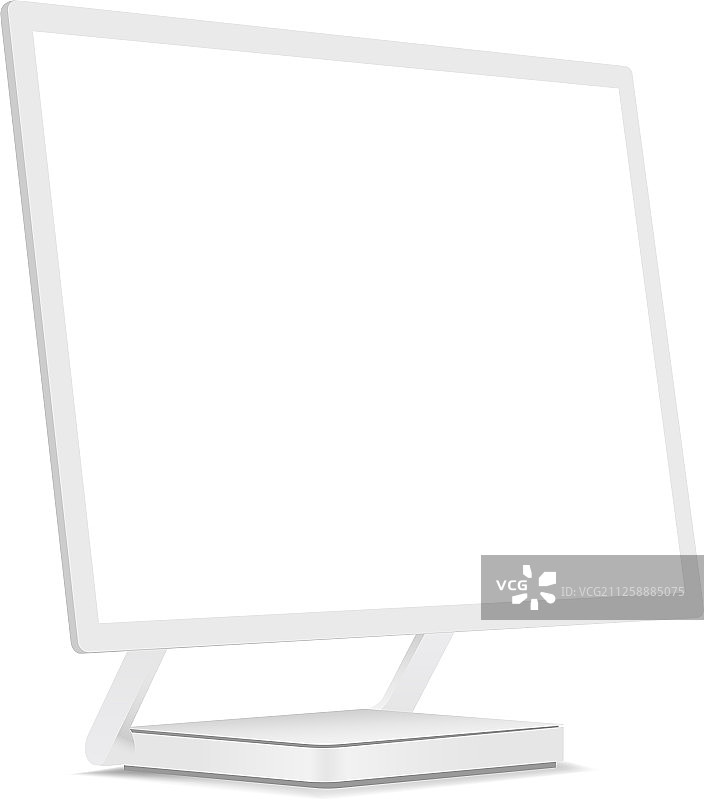 透视角度的白色显示器模型图片素材
