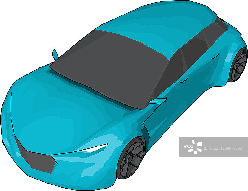 白色背景上的浅蓝色兰博基尼Gallardo图片素材