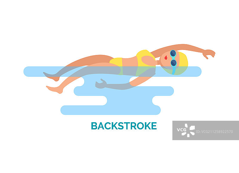 仰泳游泳运动员图片素材