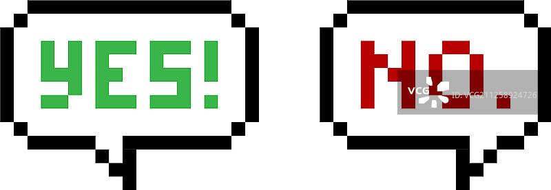 “是”和“否”像素语音气泡图片素材