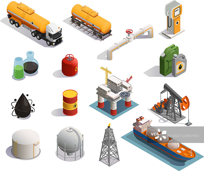 石油等距图标图片素材