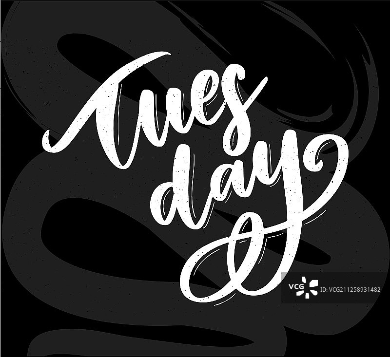 你好星期二：手绘墨水设计图片素材