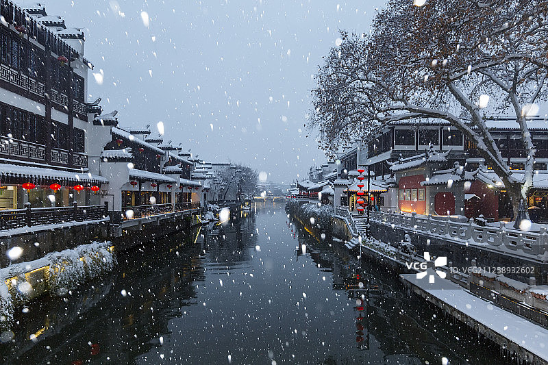 江苏南京雪中小景图片素材