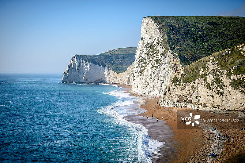 海滩与白色悬崖图片素材