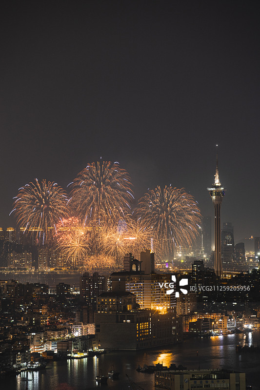 澳门烟花节夜景图片素材