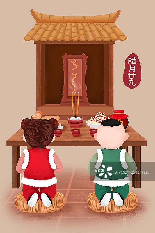 中国过年习俗系列—腊月二十九祭祖上贡图片素材