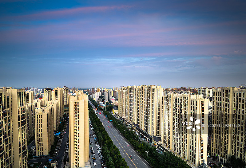 河北省固安县城市建筑风光图片素材