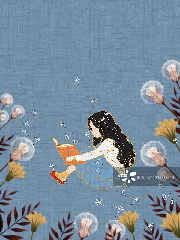 浪漫手绘花卉植物背景图图片素材