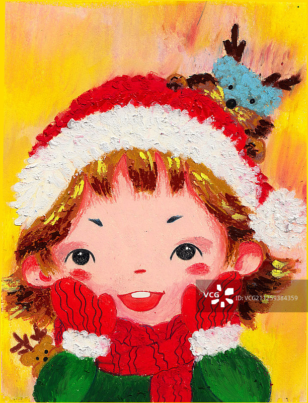 手绘 圣诞 插画图片素材