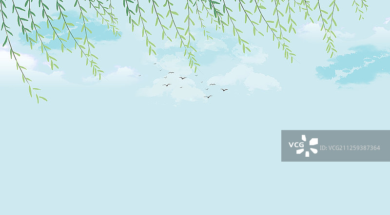 春天的垂柳枝图片素材