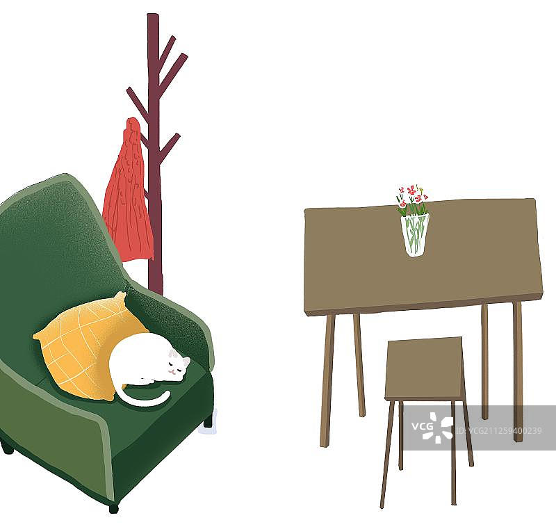 沙发上睡着的猫咪图片素材