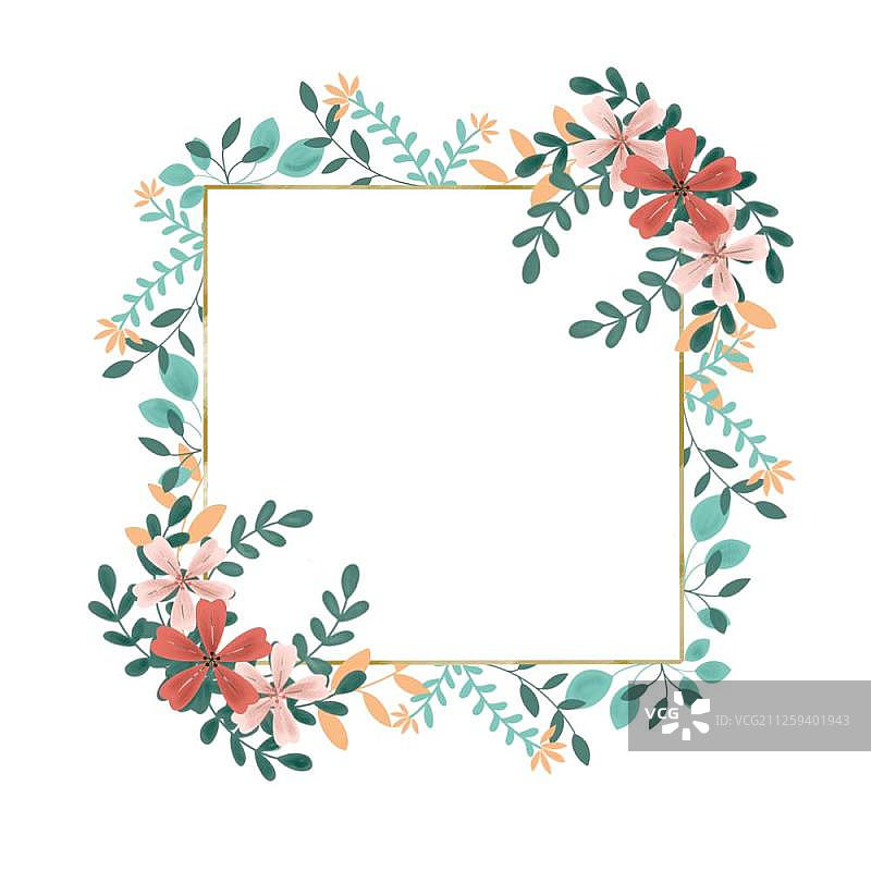 手绘花环花纹图案图片素材