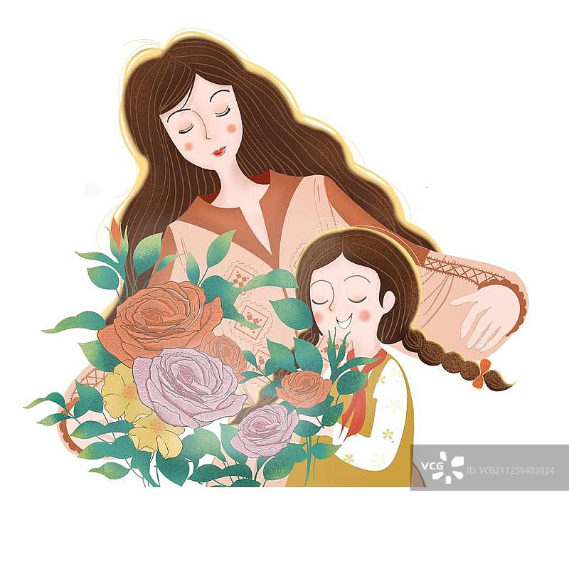 小女孩给老师献花图片素材