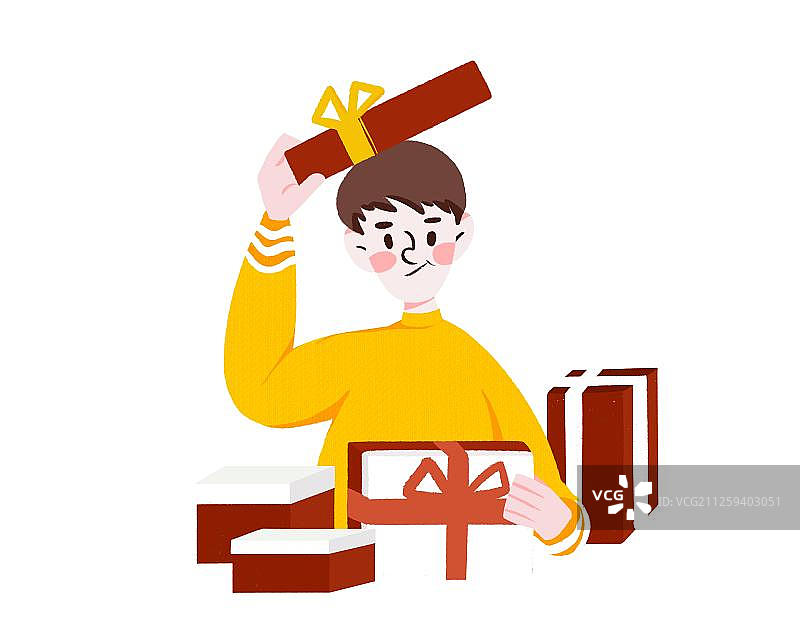 拿礼物的男生图片素材