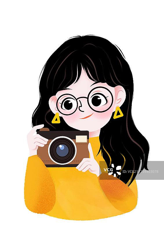 拍照的女生图片素材