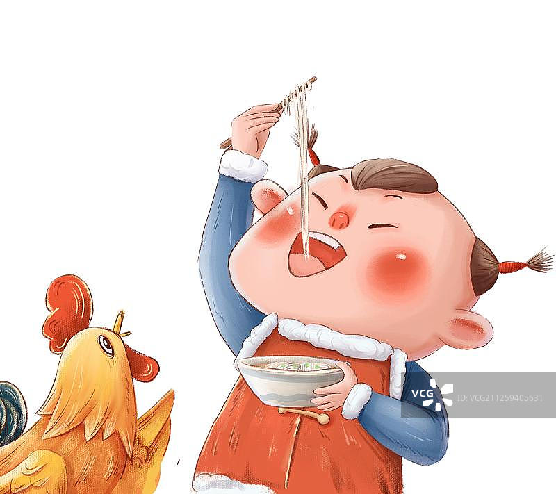 民俗-吃年饭的孩子图片素材