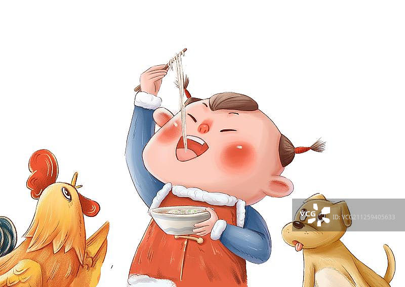 民俗-吃年饭的孩子图片素材