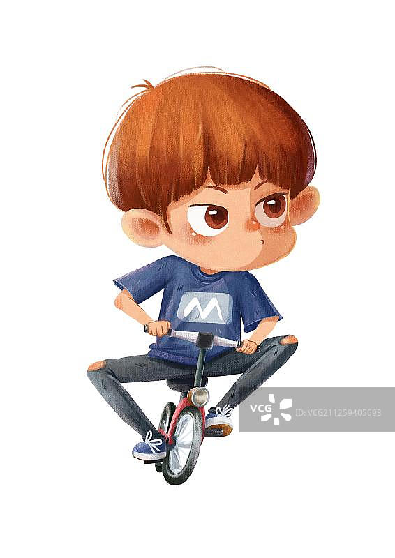 骑单车的小男孩图片素材