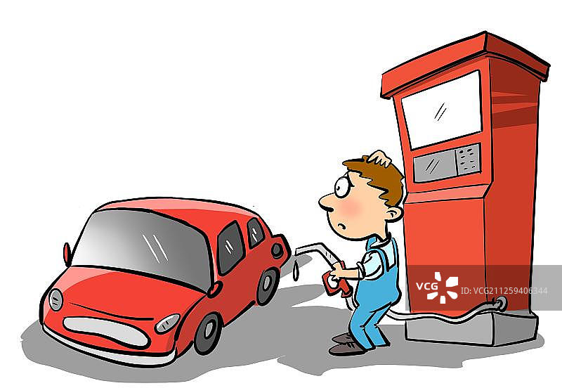 疑惑的加油员图片素材