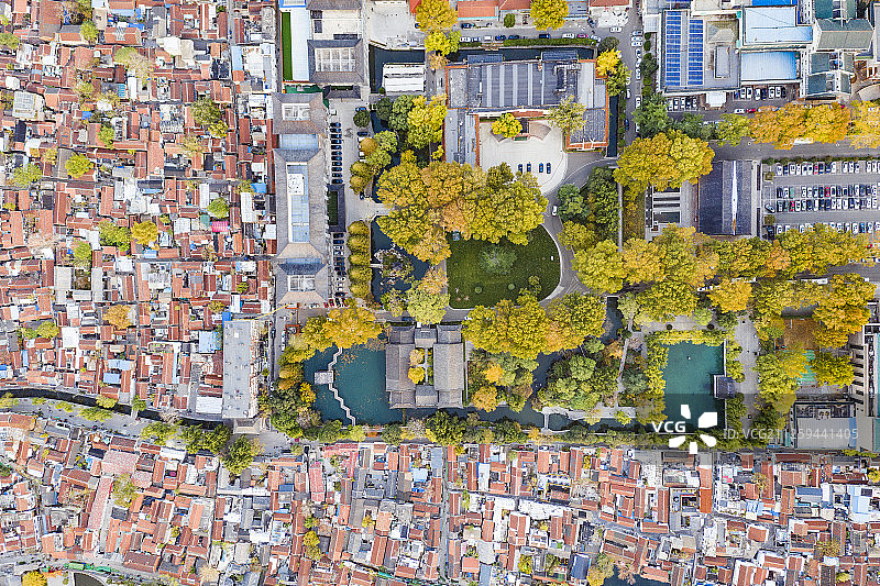 航拍济南珍珠泉图片素材