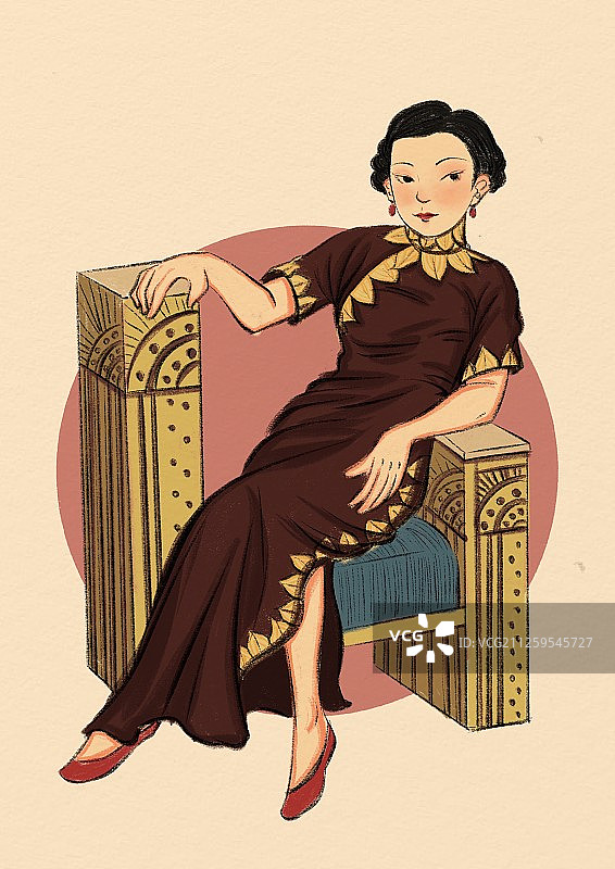 国潮-旗袍-19图片素材