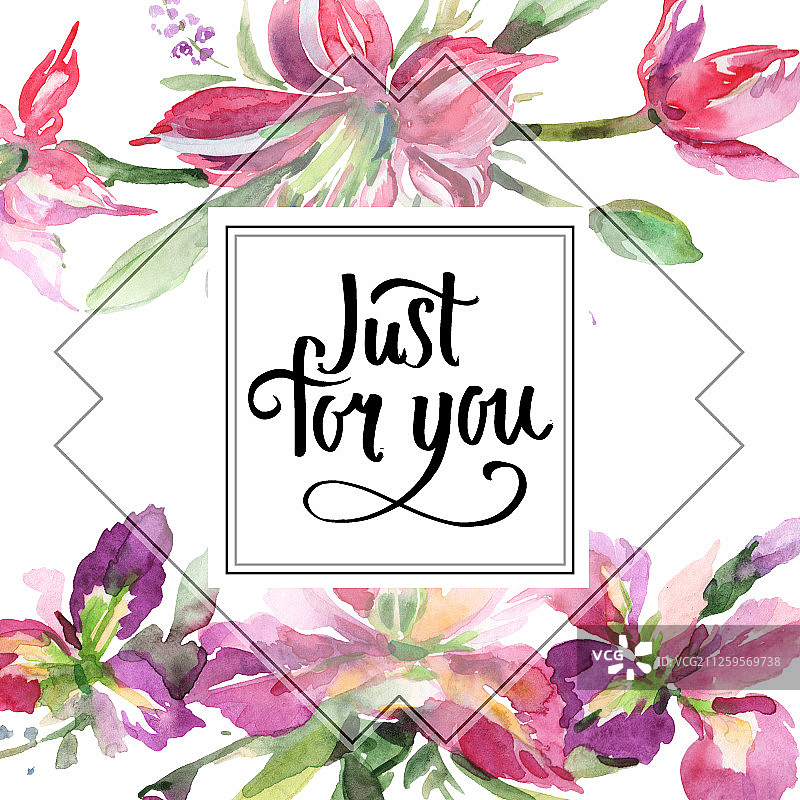 鸢尾花水彩花卉背景边框图片素材