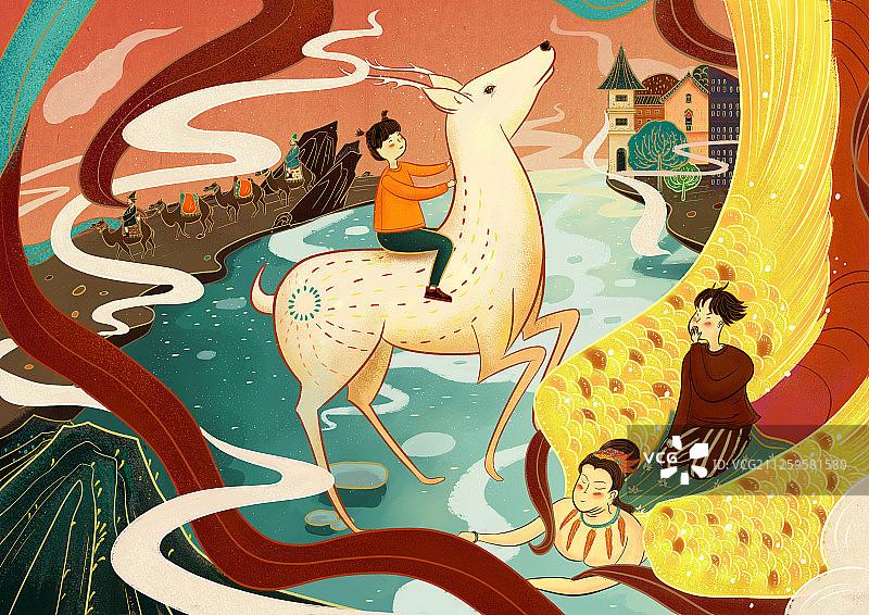 鹿王本生图片素材