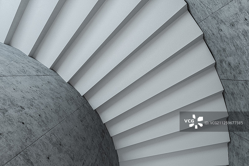 灰色的圆形的楼梯 三维渲染图片素材