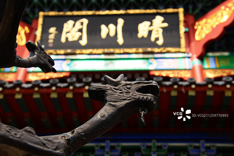 武汉古建筑钱的神兽特写图片素材