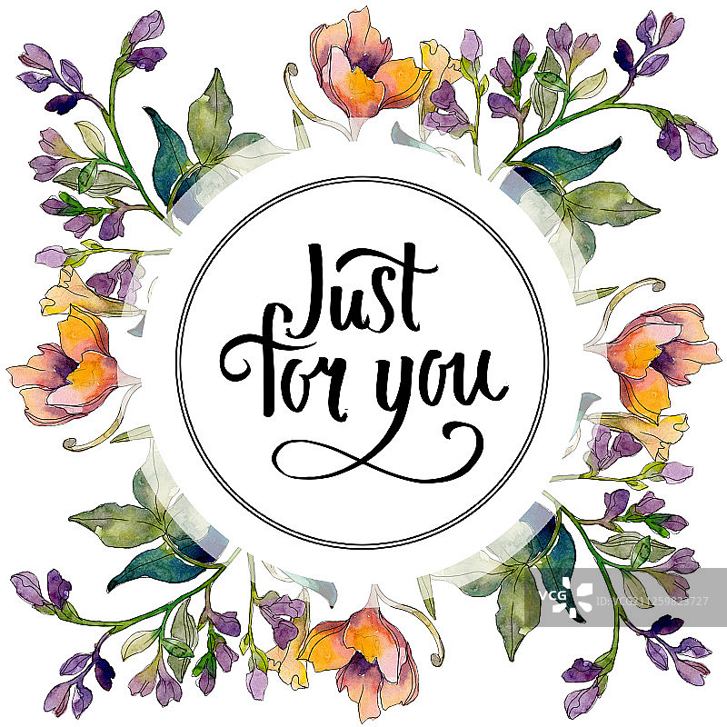 野花花束水彩植物花卉边框图片素材