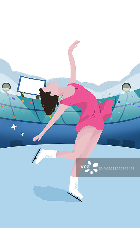 花样滑雪滑冰跳舞的运动员图片素材