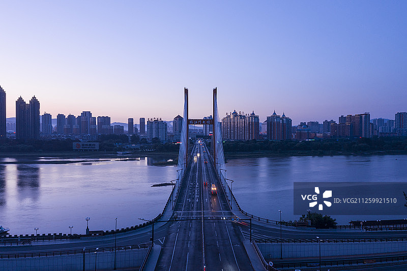 航拍吉林市城市风光图片素材