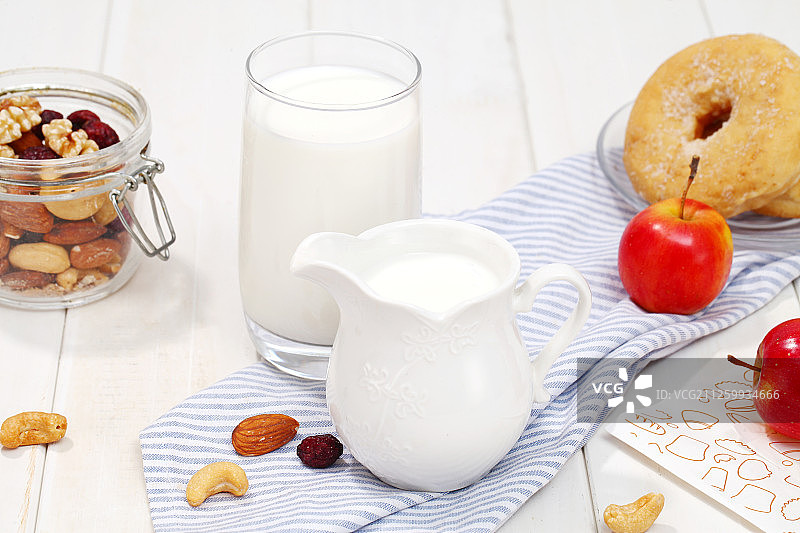 牛奶和甜甜圈图片素材
