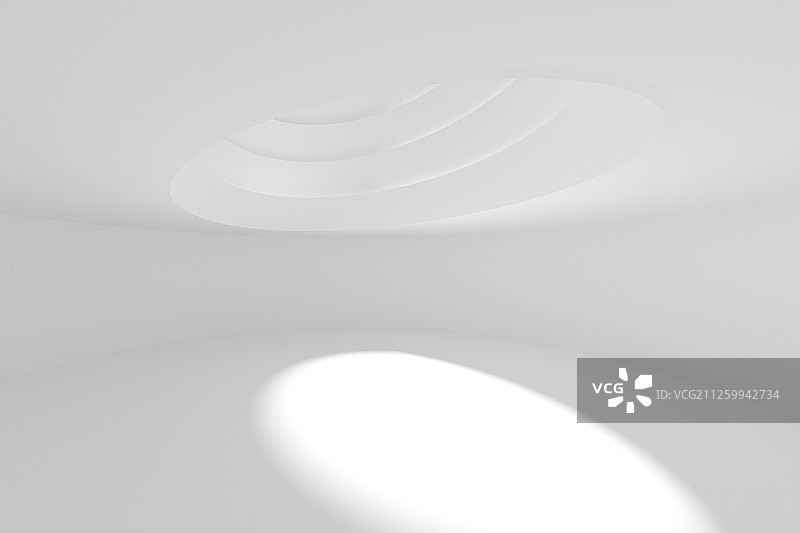 带圆穹天井的简洁空间图片素材