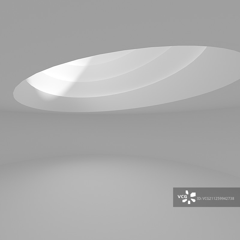 带圆穹天井的简洁空间图片素材